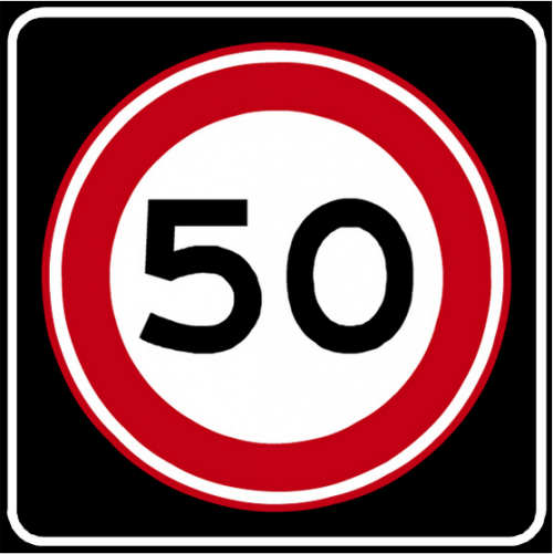 Verkeersbord RVV A1-50s - Maximumsnelheid 50 km/u