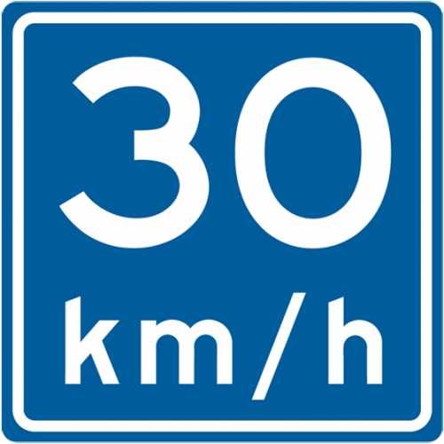 Verkeersbord A04 - Adviessnelheid 30km/h